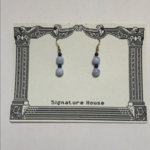 Blue lace lapis dangle earrings